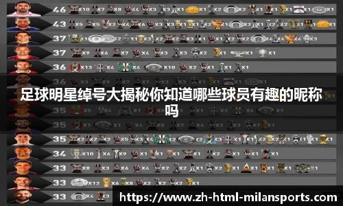 足球明星绰号大揭秘你知道哪些球员有趣的昵称吗